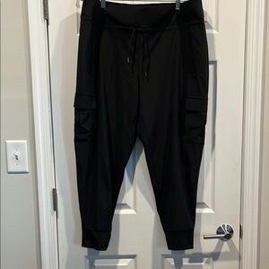 Logo Athletic Black Track Joggers with Tapered Ankles XXL